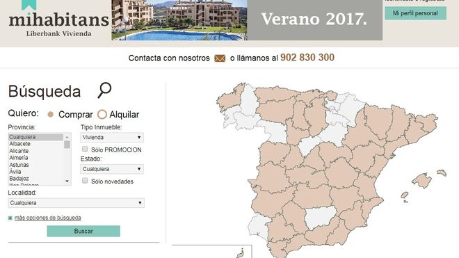 Página web de la inmobiliaria de Liberbank